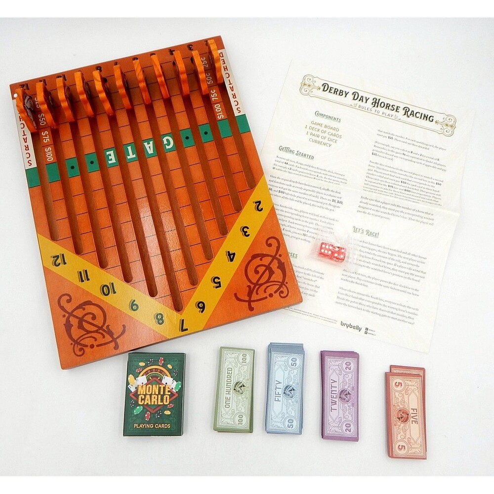 Derby Day Horse Racing Board Game by Brybelly 2018 GGAM-1501 Open Box